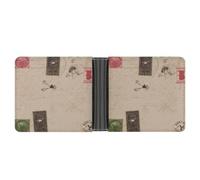 FekiLoot Old Fashioned Mail Leather Wallet Double-Sided Different Images Bifold Wallet Ultra Strong Stitching Slim Wallets