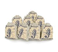 FekiLoot Old Nautical Chart Style Bunches Pocket Cotton And Hemp with Drawstring, 8 Pieces Reusable Sachet Gift Bags Pouch, Portable Jewelry Pouch, Wedding DIY Craft Party
