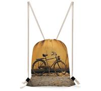 FekiLoot Old Rusty Vintage Bicycle Drawstring Backpack Gym Bag Lightweight Sport Gym Sackpack for Beach, Travel, Yoga, Swimming