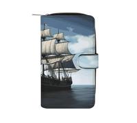FekiLoot Old Sailing Ship Travel Wallet for Men & Women RFID Blocking Card Organizer Credit Card Holder Large Capacity