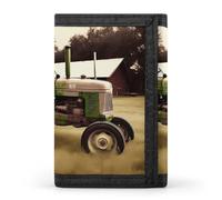 FekiLoot Old Tractor Photo Farm Trifold Wallet Slim Minimalist Front Pocket Men's Passcase Wallet Credit Card Holder