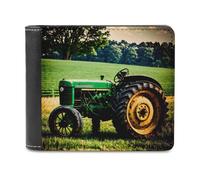 FekiLoot Old Tractor Wallet Large Capacity Slim Bifold Wallet with Multiple Card Slots PU Leather Men Purse
