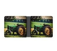 FekiLoot Old Tractor Wallet Slim Leather Bifold Wallet Extra Capacity Wallets with Multiple Card Slots Men Billfold