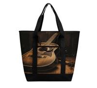 FekiLoot Old West Guitar Shopping Bag Tote Bag Reusable Grocery Bags