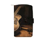 FekiLoot Old West Guitar Travel Wallet for Men & Women RFID Blocking Card Organizer Credit Card Holder Large Capacity