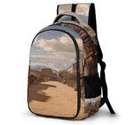 FekiLoot Old Wild West Cowboy Town Backpack for Women Men Nurse Bag Front Pocket, Carry On Backpack for Weekender Business Hiking