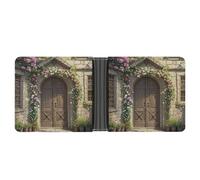 FekiLoot Old Wooden Door Wallet Slim PU Bifold Design Wallet with Multiple Card Slots Wallets Extra Capacity Pocket Wallets