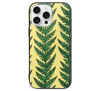 FekiLoot Olive Leaf Vines for iPhone 16 Case Tempered Glass TPU Back Panel Shockproof with Anti-Fingerprint Phone Cover Black
