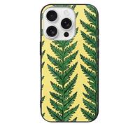 FekiLoot Olive Leaf Vines for iPhone 16 Case Tempered Glass TPU Back Panel Shockproof with Anti-Fingerprint Phone Cover Black