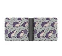 FekiLoot Opossum Leather Wallet Double-Sided Different Images Bifold Wallet Ultra Strong Stitching Slim Wallets