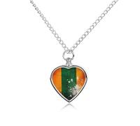 FekiLoot Orange And Green Pattern Urn Necklace Heart, Cremation Jewelry with Funnel Kit Keepsake,Ashes Necklace for Dog Cat Love Women And Men