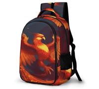 FekiLoot Orange Red Phoenix Backpack for Women Men Nurse Bag Front Pocket, Carry On Backpack for Weekender Business Hiking