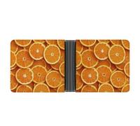 FekiLoot Orange Slices Leather Wallet Double-Sided Different Images Bifold Wallet Ultra Strong Stitching Slim Wallets