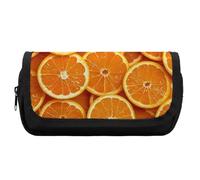 FekiLoot Orange Slices Pencil Case Office Pencil Box Large Capacity Pencil Box Pouch Holder Double Zipper Pencil Case Use to Organize Desktop And Plan Space Home Office