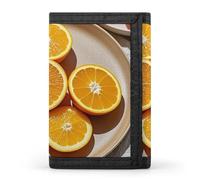 FekiLoot Orange Slices Wallet Slim Trifold Wallets with Multiple Card Slots Credit Card Holder Pocket Coin Purse
