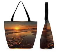 FekiLoot Orange Sunrise Beach Tote Bag Beach Bag Shopping Bags