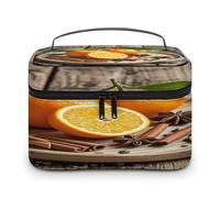 FekiLoot Oranges And Spices Makeup Bag Large Capacity Travel Cosmetic Bag Lightweight Hand-held Toiletry Bags Portable Cosmetic Pouch Cute Make Up Pouch for Women
