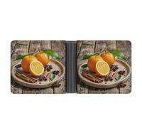 FekiLoot Oranges And Spices Wallet Slim Leather Bifold Wallet Extra Capacity Wallets with Multiple Card Slots Men Billfold