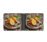 FekiLoot Oranges And Spices Wallet Slim PU Bifold Design Wallet with Multiple Card Slots Wallets Extra Capacity Pocket Wallets