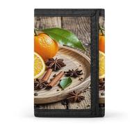 FekiLoot Oranges And Spices Wallet Slim Trifold Wallets with Multiple Card Slots Credit Card Holder Pocket Coin Purse