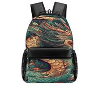 FekiLoot Oriental Dragon Pattern Backpack With Large Capacity, Travel Backpack with Pouch Pocket Gift for Men & Women, Laptop Backpack for Outdoors Hiking Traveling