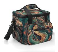 FekiLoot Oriental Dragon Pattern Cooler Bag Small Portable Insulated,Beach Cooler Soft Large for Men Women Ice Chest Backpack for Beach, Camping, Travel, Picnic