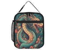 FekiLoot Oriental Dragon Pattern Lunch Bag Lunch Box Cooler Bag