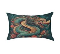 FekiLoot Oriental Dragon Pattern Pillow Covers Home Decor Pillow Cases