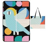 FekiLoot Outdoor Picnic Blanket Waterproof Foldable Beach Blankets Abstract Bird Design Extra Large Lightweight Picnic Mat for Beach, Spring Camping Grass Lawn Park Accessories 150x100cm