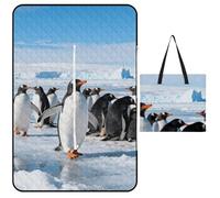 FekiLoot Outdoor Picnic Blanket Waterproof Foldable Beach Blankets Antarctic Penguin Group Extra Large Lightweight Picnic Mat for Beach, Spring Camping Grass Lawn Park Accessories 150x100cm