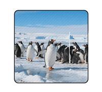 FekiLoot Outdoor Picnic Blanket Waterproof Foldable Beach Blankets Antarctic Penguin Group Extra Large Lightweight Picnic Mat for Beach, Spring Camping Grass Lawn Park Accessories 200x200cm