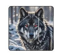 FekiLoot Outdoor Picnic Blanket Waterproof Foldable Beach Blankets Big Black Wolf with Red Eyes Extra Large Lightweight Picnic Mat for Beach, Spring Camping Grass Lawn Park Accessories 150x150cm