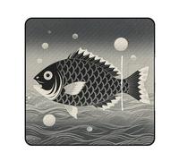 FekiLoot Outdoor Picnic Blanket Waterproof Foldable Beach Blankets Black and White Yin Yang Koi Fish Extra Large Lightweight Picnic Mat for Beach, Spring Camping Grass Lawn Park Accessories 200x200cm