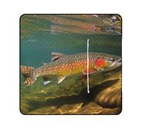 FekiLoot Outdoor Picnic Blanket Waterproof Foldable Beach Blankets Brook Trout Fly Fishing Extra Large Lightweight Picnic Mat for Beach, Spring Camping Grass Lawn Park Accessories 150x150cm