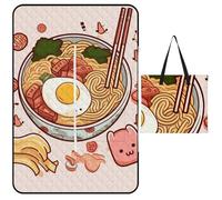 FekiLoot Outdoor Picnic Blanket Waterproof Foldable Beach Blankets Delicious Sweet Ramen Extra Large Lightweight Picnic Mat for Beach, Spring Camping Grass Lawn Park Accessories 150x100cm
