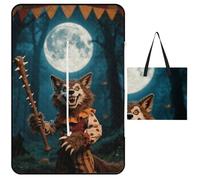 FekiLoot Outdoor Picnic Blanket Waterproof Foldable Beach Blankets Halloween Horror Wolf Extra Large Lightweight Picnic Mat for Beach, Spring Camping Grass Lawn Park Accessories 150x100cm