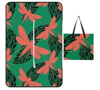 FekiLoot Outdoor Picnic Blanket Waterproof Foldable Beach Blankets Moss Insect Wing Extra Large Lightweight Picnic Mat for Beach, Spring Camping Grass Lawn Park Accessories 150x100cm