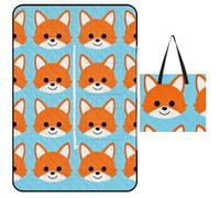 FekiLoot Outdoor Picnic Blanket Waterproof Foldable Beach Blankets Orange Fox Stripes Extra Large Lightweight Picnic Mat for Beach, Spring Camping Grass Lawn Park Accessories 150x100cm