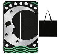 FekiLoot Outdoor Picnic Blanket Waterproof Foldable Beach Blankets Wolf Moon Symbol Extra Large Lightweight Picnic Mat for Beach, Spring Camping Grass Lawn Park Accessories 150x100cm