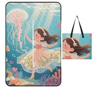 FekiLoot Outdoor Picnic Blanket Waterproof Foldable Beach Blankets Women in The Ocean Extra Large Lightweight Picnic Mat for Beach, Spring Camping Grass Lawn Park Accessories 150x100cm