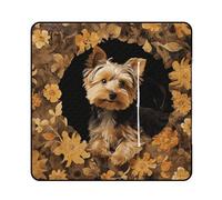 FekiLoot Outdoor Picnic Blanket Waterproof Foldable Beach Blankets Yorkshire Terrier in The Cave Extra Large Lightweight Picnic Mat for Beach, Spring Camping Grass Lawn Park Accessories 150x150cm