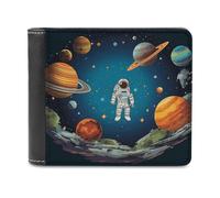 FekiLoot Outer Space Rocket Astronaut Wallet Fashionable Slim Leather Wallet with Multiple Card Slots And Hidden Compartments Wallets