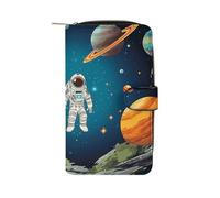 FekiLoot Outer Space Rocket Astronaut Wallet for Men Women Large Capacity Purse Clutch Bag Handbag Checkbook Cash Credit Cards