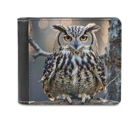 FekiLoot Owl Wallet Large Capacity Slim Bifold Wallet with Multiple Card Slots PU Leather Men Purse