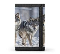 FekiLoot Pack of Wolves Men's Wallet Extra Capacity Trifold Wallet Thin & Stylish Trifold Card Holder with ID Window