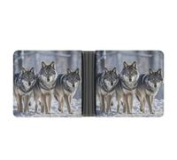 FekiLoot Pack of Wolves Wallet Slim PU Bifold Design Wallet with Multiple Card Slots Wallets Extra Capacity Pocket Wallets