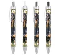 FekiLoot Pad Dachshund Ballpoint Pens Retractable Black Ink Ballpoint Pens 0.5mm Medium Point Smooth Writing Pattern Pen with Super Soft Grip Cute Work Supplies for Men Women 4 PCS