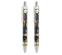 FekiLoot Pad Dachshund Ballpoint Pens Retractable Black Ink Ballpoint Pens 0.5mm Medium Point Smooth Writing Pattern Pen with Super Soft Grip Cute Work Supplies for Men Women 2 PCS