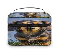 FekiLoot Pad Dachshund Makeup Bag Large Capacity Travel Cosmetic Bag Lightweight Hand-held Toiletry Bags Portable Cosmetic Pouch Cute Make Up Pouch for Women