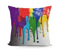 FekiLoot Paint Splatter Backdrop Pillow Covers with Zipper for Sofa, Soft Plush Pillowcase for Living Room, Cozy Fluffy Cushion Covers for Bedroom, Breathable Throw Pillow Cover for Hotel, 18 in